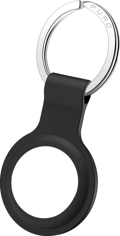 Puro Icon AirTag silikoninen pidike avainrenkaalla (musta)