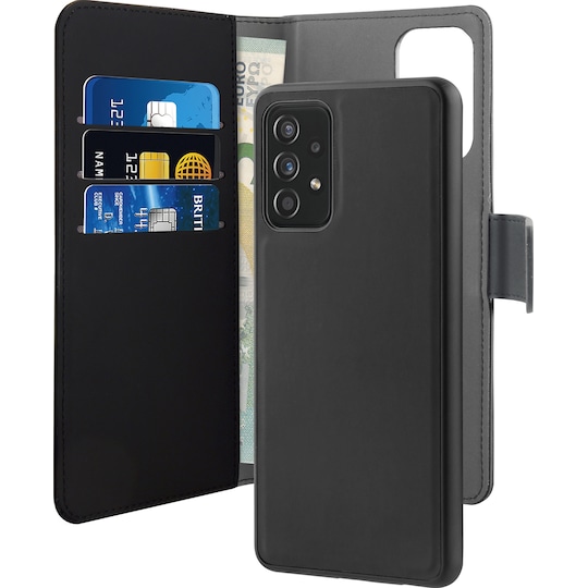 Puro 2in1 Samsung Galaxy A72 lompakkokotelo (musta)