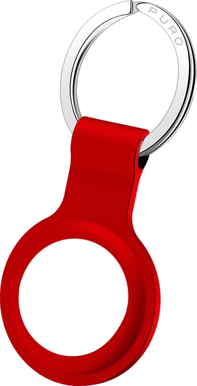 Puro Icon AirTag silikoninen pidike avainrenkaalla (punainen)