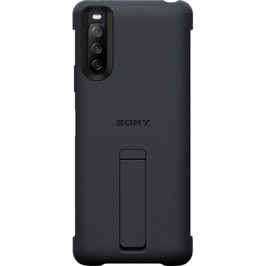 Sony Xperia 10 III Style Cover suojakuori jalustalla (musta)