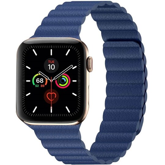 Apple Watch 5 (40mm) nahkainen silmukkahihna - Midnight blue