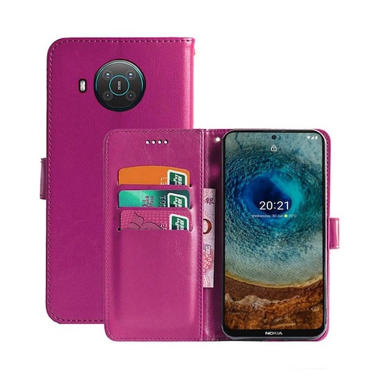 Lompakkokotelo 3-kortti Nokia X10  - pinkki
