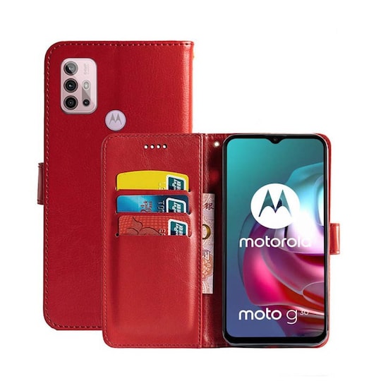 Lompakkokotelo 3-kortti Motorola Moto G30  - punainen