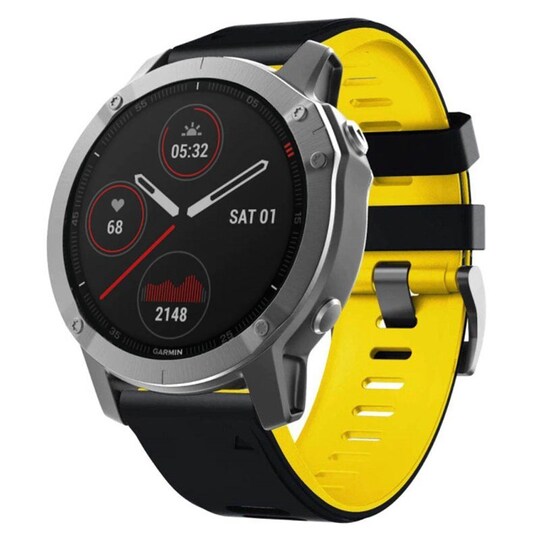 Twin Sport Rannekoru Garmin Fenix 6 - Musta/keltainen