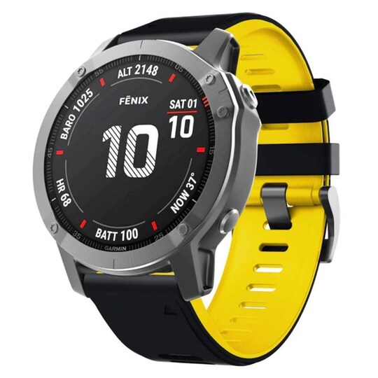 Twin Sport Rannekoru Garmin Fenix 6X Pro - Musta/keltainen