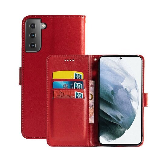 Lompakkokotelo 3-kortti Samsung Galaxy S21 FE  - punainen