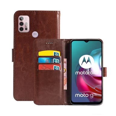 Lompakkokotelo 3-kortti Motorola Moto G30  - ruskea