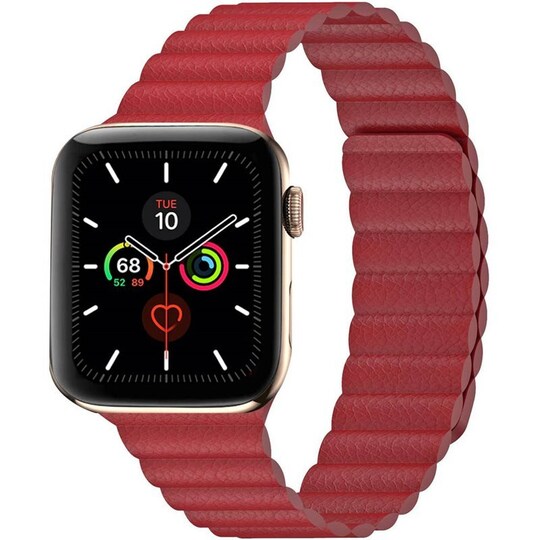 Apple Watch 5 (40mm) nahkainen silmukkahihna - punainen