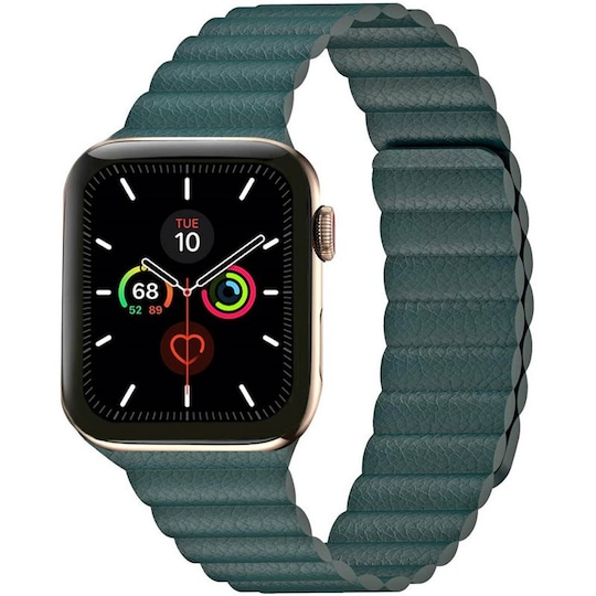 Apple Watch 5 (40mm) nahkainen silmukkahihna - Forest Green