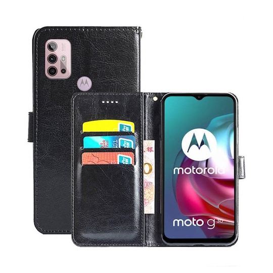 Lompakkokotelo 3-kortti Motorola Moto G30  - musta