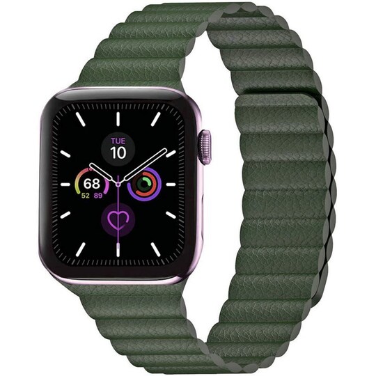 Apple Watch 6 (44mm) nahkainen silmukkahihna - Army