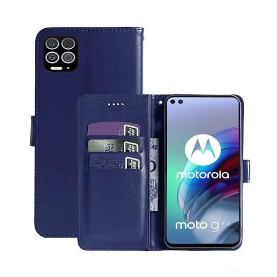 Lompakkokotelo 3-kortti Motorola Moto G100  - tumma