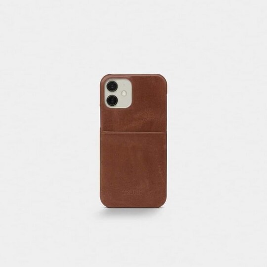 iPhone 12/iPhone 12 Pro Kuori Leather Backcover Ruskea