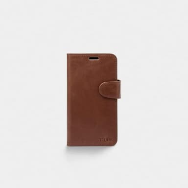 Trunk iPhone 12 Mini Kotelo Leather Wallet Irrotettava Kuori Ruskea