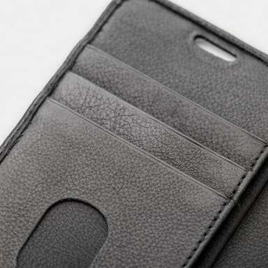 Trunk iPhone 12/iPhone 12 Pro Kotelo Leather Wallet Irrotettava Kuori Musta