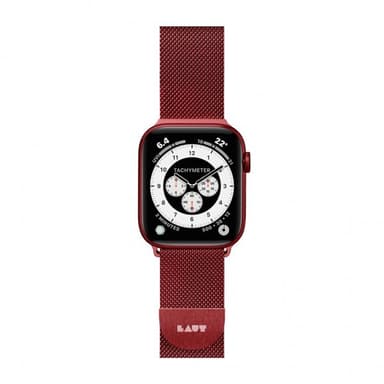 LAUT Apple Watch 42/44/45mm Ranneke Steel Loop Punainen