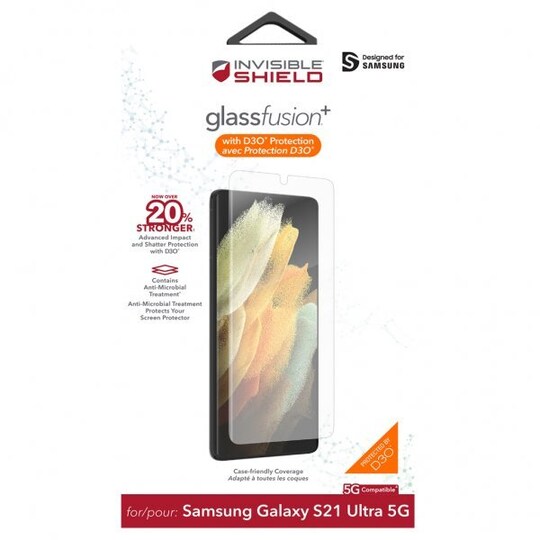 ZAGG InvisibleShield Samsung Galaxy S21 Ultra Näytönsuoja Glass Fusion+ D3O