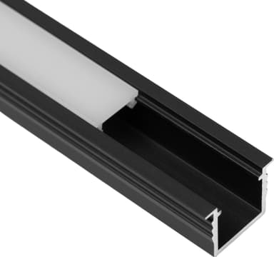 Loox5 LED valonauhan alumiinikisko uppoasennuksiin, 17 mm (musta)