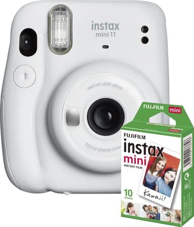 Fujifilm Instax Mini 11 kompaktikamera (valkoinen, 10 valokuvapaperia)