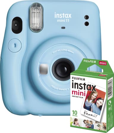 Fujifilm Instax Mini 11 kompaktikamera (sininen, 10 valokuvapaperia)