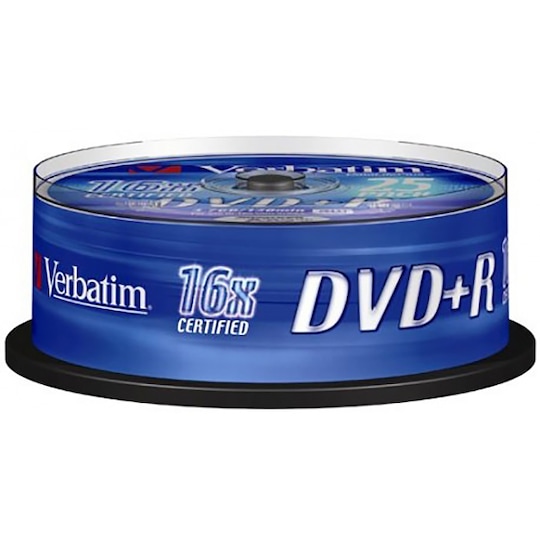 Verbatim DVD+R 4,7 GB, 25 DVD+R-levyn pakkaus