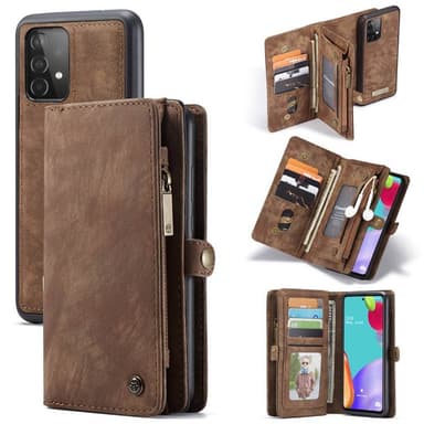 CaseMe Lompakkokotelo 11-kortti Samsung Galaxy A52 5G  - ruskea