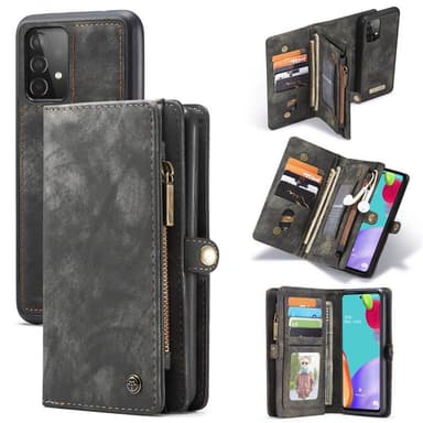 CaseMe Lompakkokotelo 11-kortti Samsung Galaxy A52 5G  - Musta / harma