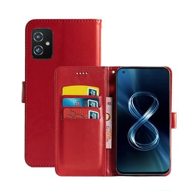 Lompakkokotelo 3-kortti Asus Zenfone 8 (ZS590KS)  - punainen