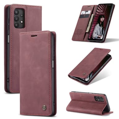 CaseMe Smart FlipCase Samsung Galaxy A32 5G  - viininpunainen