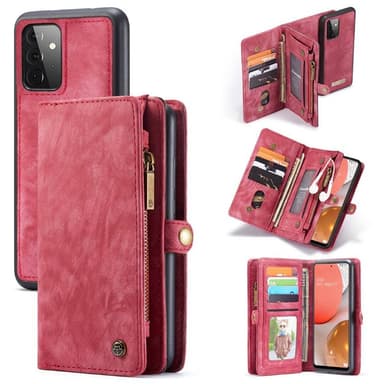 CaseMe Lompakkokotelo 11-kortti Samsung Galaxy A72  - punainen