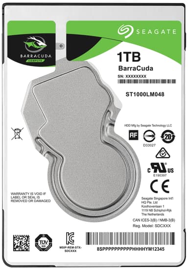 Seagate BarraCuda 2,5" sisäinen kovalevy (1 TB)