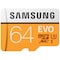 Samsung Evo Micro SDXC UHS-3 muistikortti 64 GB