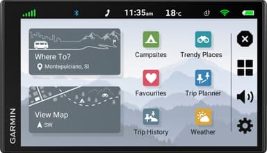 Garmin CamperVan GPS-navigaattori pakettiautoille (musta)