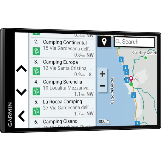 Garmin CamperVan GPS-navigaattori pakettiautoille (musta)