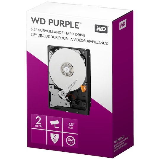 WD Purple Surveillance 3,5" sisäinen kovalevy (2 TB)