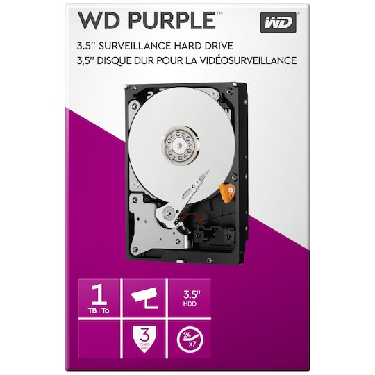 WD Purple Surveillance 3,5" sisäinen kovalevy (1 TB)