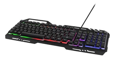 DELTACO GAMING DK120 RGB-valaistu näppäimistö, metallikehys, USB, musta