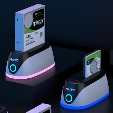 Maiwo K306A RGB-design USB 3.1 GEN1 5 Gb/s telakointiasema, 1 kpl 2,5 ”/3,5” SATA-kiintolevy SSD