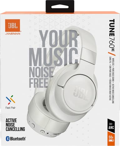 JBL Tune 760NC langattomat around-ear kuulokkeet (valkoinen)