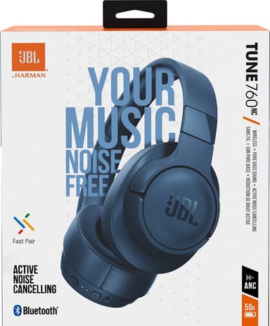 JBL Tune 760NC langattomat around-ear kuulokkeet (sininen)