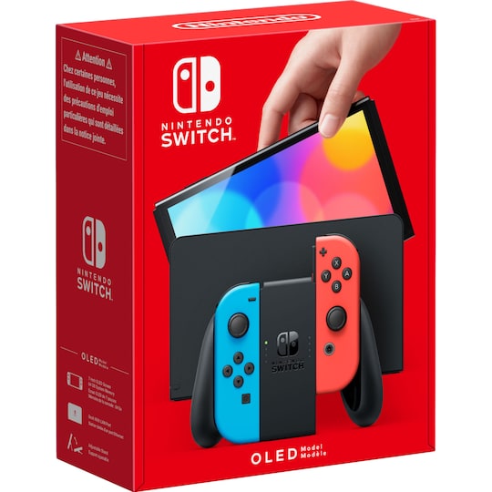 Nintendo Switch OLED pelikonsoli + neonväriset Joy-Con ohjaimet