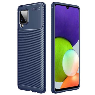 Carbon silikoni kuori Samsung Galaxy A22 4G  - sininen