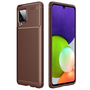 Carbon silikoni kuori Samsung Galaxy A22 4G  - ruskea