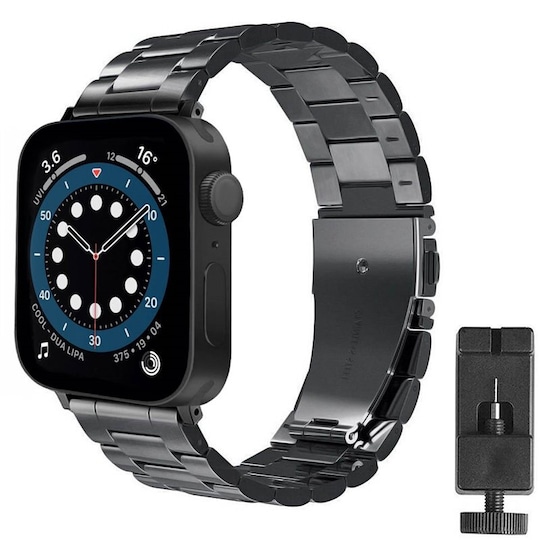 Rannekoru ruostumatonta terästä Apple Watch 7 (40mm) - musta