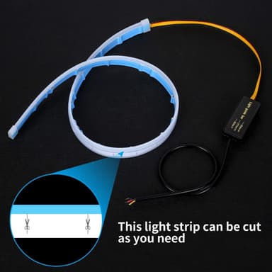 LED-nauha auton ajovaloille 2 kpl Valkoinen / oranssi