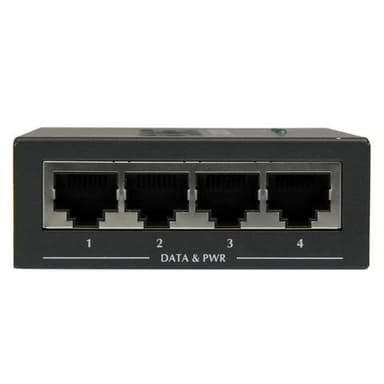 StarTech.com POEINJ4G, Verkkolähetin, 100 m, 2000 Mbit/s, Täysi, 50000 h, 10/100/1000Base-T(X)