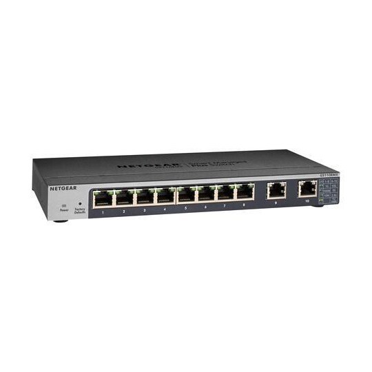 Netgear GS110EMX, Hallittu, L2, 10G Ethernet (100/1000/10000), Telineasennus