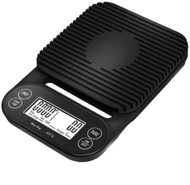 Digitaalinen keittiövaaka / kahviasteikko 3 kg Musta