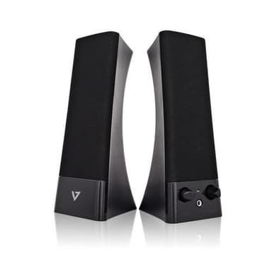V7 SP2500, 2.0 kanavaa, Langallinen, 10 W, 100 - 20000 Hz, 50000 Ω, Musta