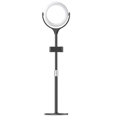Selfie-lampun LED-rengas (20 cm), jalusta (40 cm) ja kannettava pidike